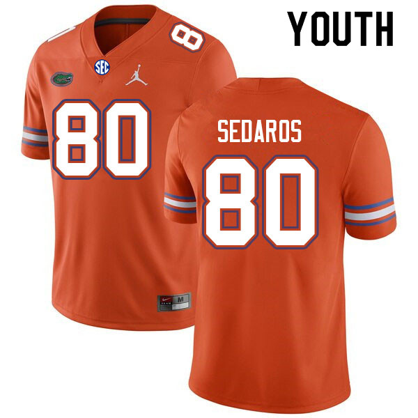 Youth #80 Zak Sedaros Florida Gators College Football Jerseys Sale-Orange